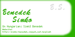 benedek simko business card